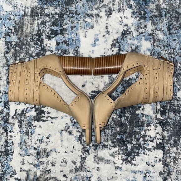 Tan Raye 'Matty' Studded Cutout Sandal - 7 - Picture 5 of 10